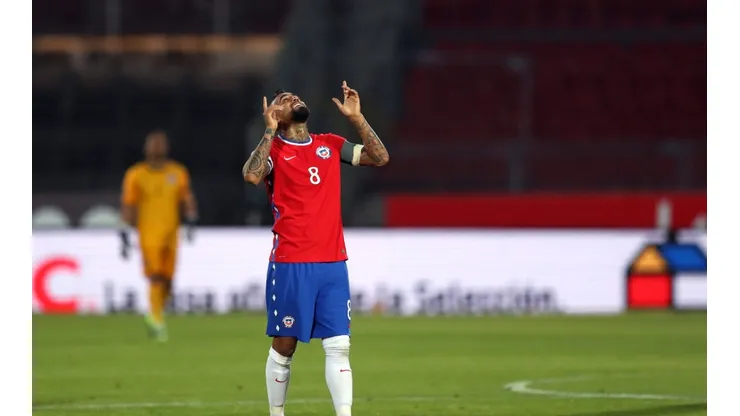 Arturo Vidal celebrates after scoring. (Getty)
