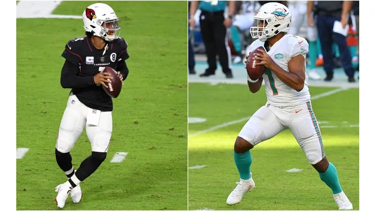 Kyler Murray (left) and Tua Tagovailoa. (Getty)