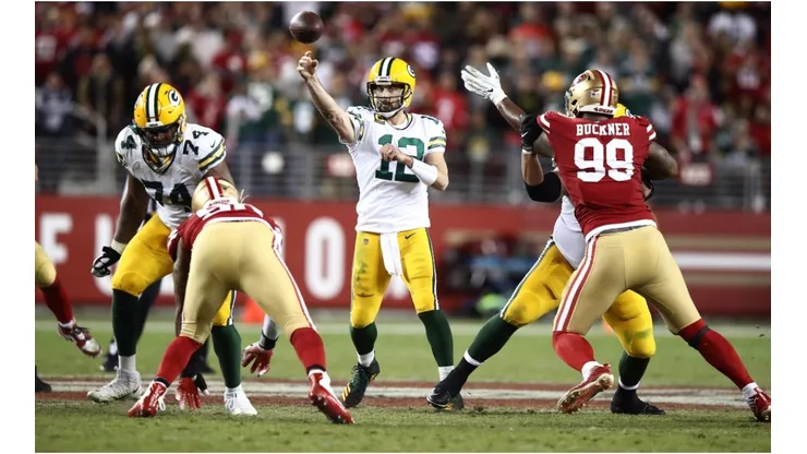 Aaron Rodgers has struggled against the 49ers. (Getty)
