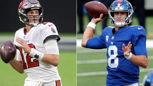 Tom Brady (left) and Daniel Jones. (Getty)
