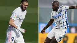 Karim Benzema (left) and Romelu Lukaku. (Getty)