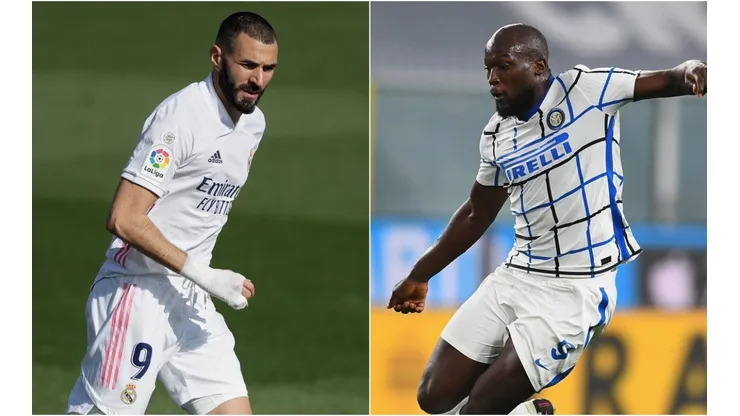 Karim Benzema (left) and Romelu Lukaku. (Getty)