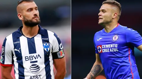 Monterrey's NicolĂĄs SĂĄnchez (left) and Cruz Azul's Jonathan RodrĂguez (Getty)