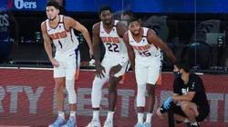 Devin Booker, Deandre Ayton, and Mikal Bridges. (Getty)
