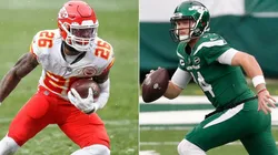 Le'Veon Bell (left) and Sam Darnold. (Getty)