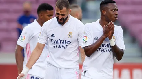 Benzema clearly isn't a fan of Vinicius. (Getty)