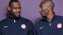 LeBron James and Kobe Bryant during a photo session for Team USA. (Getty)