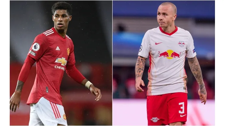 Marcus Rashford (left) and Angelino. (Getty)