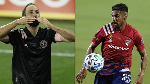 Inter Miami's Gonzalo Higuaín (left) and FC Dallas' Franco Jara (Getty).