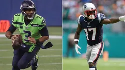 Russell Wilson (left) and Antonio Brown. (Getty)