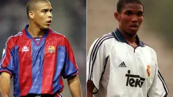 Ronaldo (left) and Samuel Eto'o. (Getty)