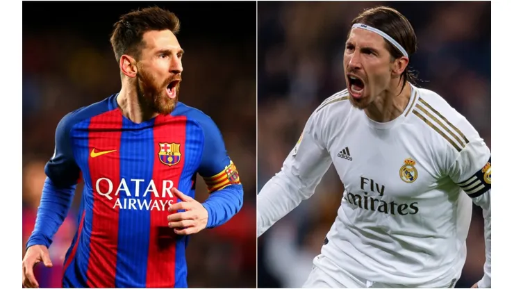 Barcelona's Lionel Messi (left) and Real Madrid's Sergio Ramos (Getty).