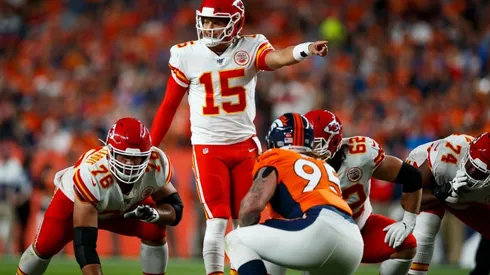 Patrick Mahomes vs. the Broncos. (Getty)