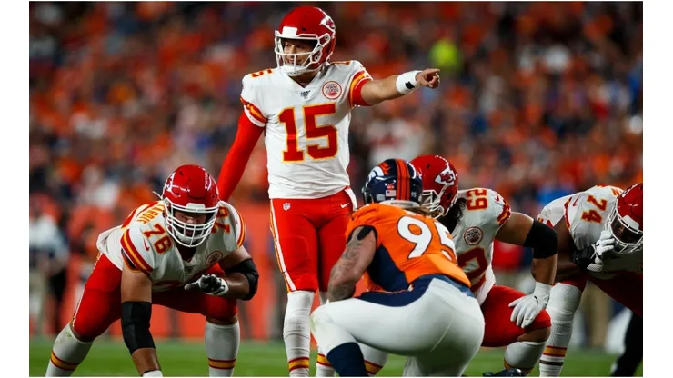 Patrick Mahomes vs. the Broncos. (Getty)