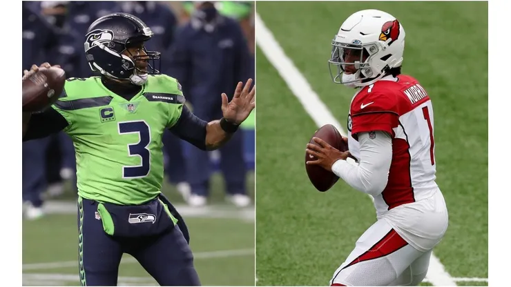 Russell Wilson (left) and Kyler Murray. (Getty)