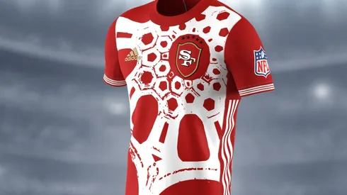 The San Francisco 49ers soccer jersey.