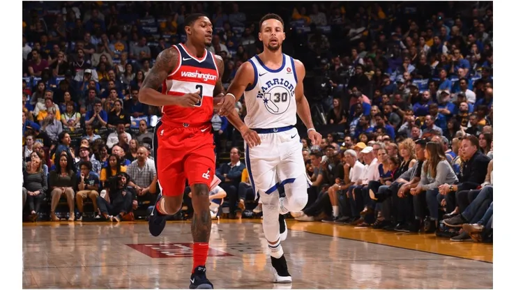Bradley Beal and Stephen Curry. (Getty)