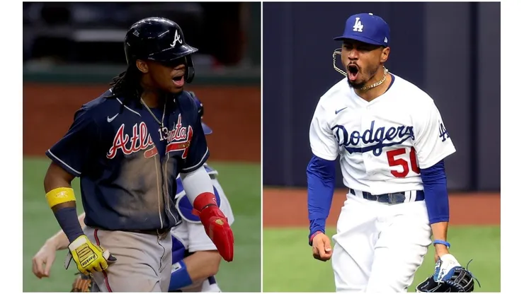 Ronald Acuña Jr (left) and Mookie Betts. (Getty)
