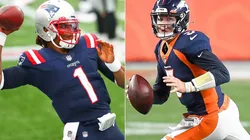 Cam Newton (left) and Drew Lock. (Getty)