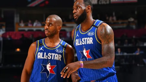 Paul and LeBron in the All-Star Game. (Getty)