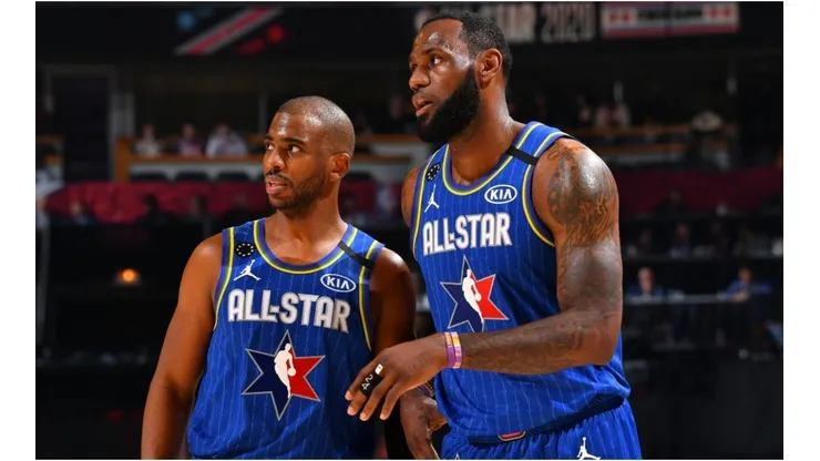 Paul and LeBron in the All-Star Game. (Getty)