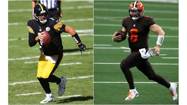 Ben Roethlisberger (left) and Baker Mayfield. (Getty)