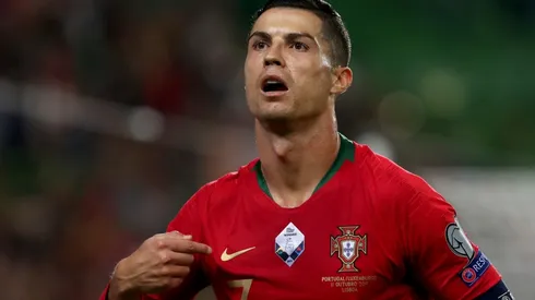 Portugal's star Cristiano Ronaldo during a game for the UEFA Nations League. (Getty)