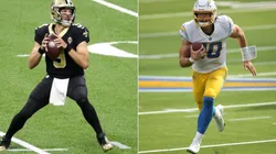 Drew Brees (left) and Justin Herbert. (Getty)