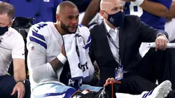 Prescott had to be carted off the field. (Getty)