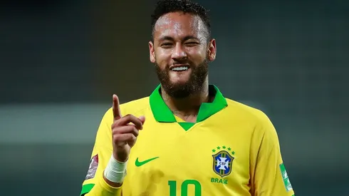 Brazil's Neymar celebrates after scoring against Peru (Getty).