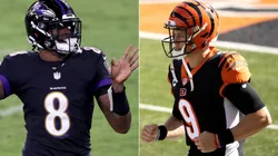 Lamar Jackson (left) and Joe Burrow. (Getty)