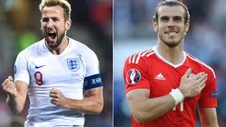 Harry Kane of England (left) and Wales' Gareth Bale (right). (Getty)