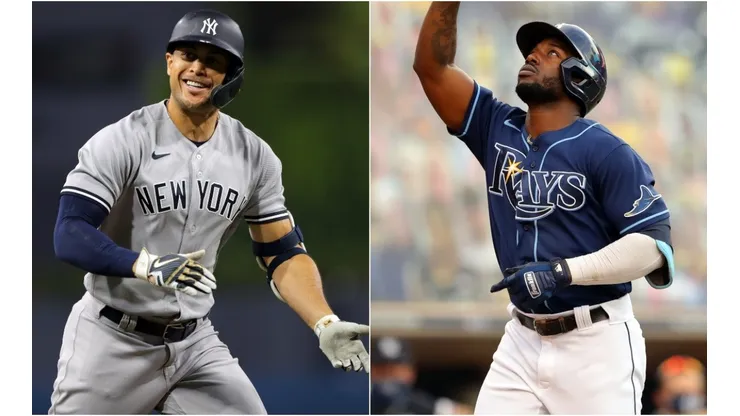Giancarlo Stanton (left) & Randy Arozarena. (Getty)