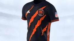 The Chicago Bears soccer jersey.