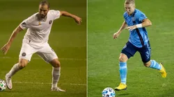 Gonzalo Higuaín (left) and Anton Tinnerholm. (Getty)