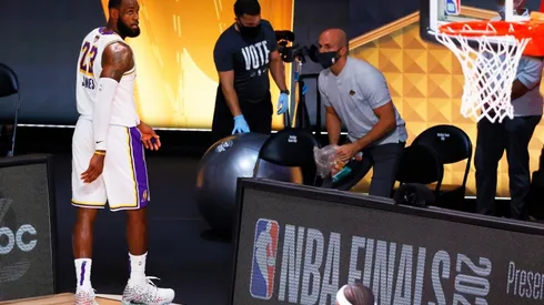 James was clearly disgusted after the loss. (Getty)