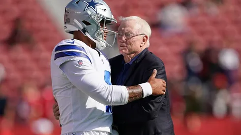 Dak Prescott and Jerry Jones. (Getty)