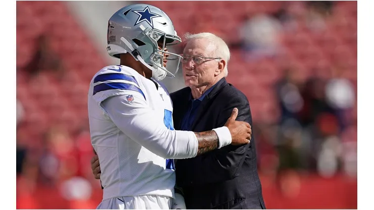 Dak Prescott and Jerry Jones. (Getty)