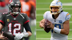 Tom Brady (left) and Justin Herbert. (Getty)