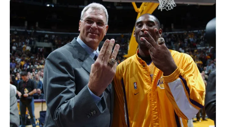 Phil Jackson and Kobe Bryant won 5 NBA titles together. (Getty)