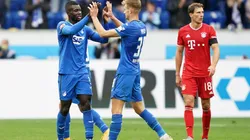 Hoffenheim players celebrate after beating Bayern 4-1 (Getty).
