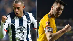 Clásico Regio: Monterrey's Rogelio Funes Mori (left) and Tigres' Andre-Pierre Gignac (Getty).
