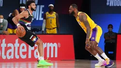 LeBron James guarding Jamal Murray. (Getty)