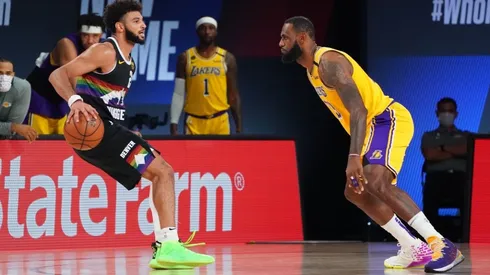 LeBron James guarding Jamal Murray. (Getty)