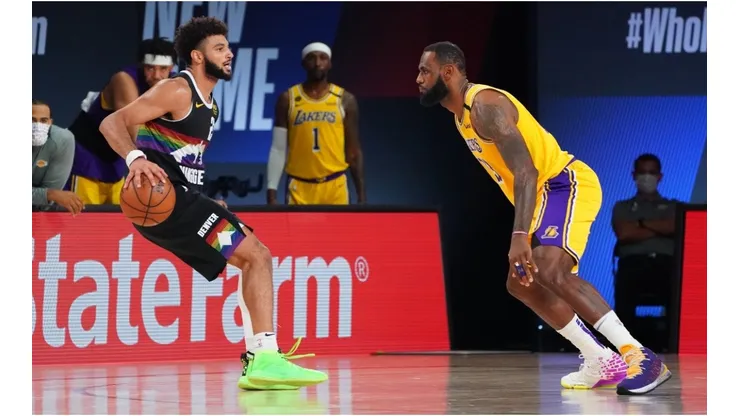 LeBron James guarding Jamal Murray. (Getty)