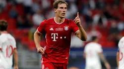 Bayern's Leon Goretzka celebrates after scoring against Sevilla in the UEFA Super Cup 2020 (Getty).