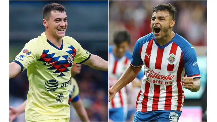 América vs Chivas: Federico Viñas of América (left) and Ernesto Vega of Chivas (Getty).