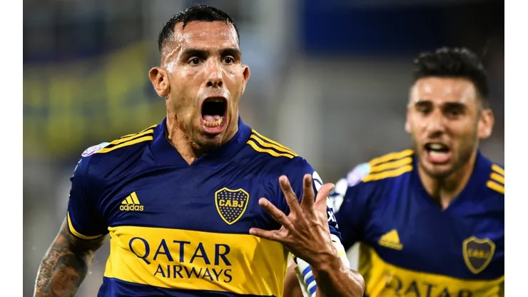 Libertad vs Boca Juniors: Carlos Tevez (left) and Eduardo Salvio of Boca Juniors (Getty).