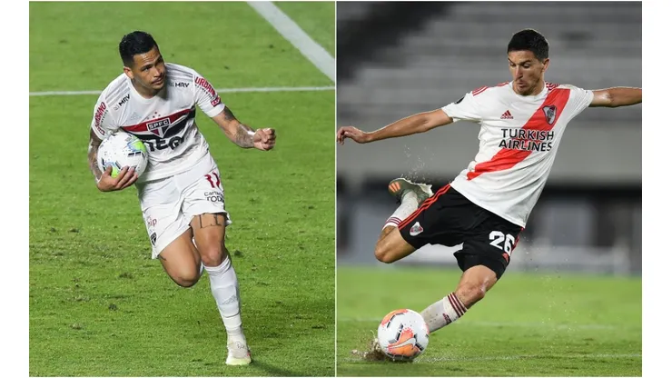 Sao Paulo vs River Plate: Luciano of Sao Paulo (left) and Ignacio Fernández of River (Getty).