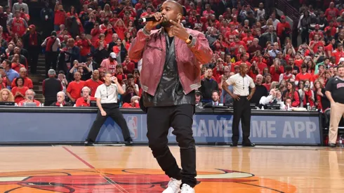 Kanye usually attends NBA games. (Getty)